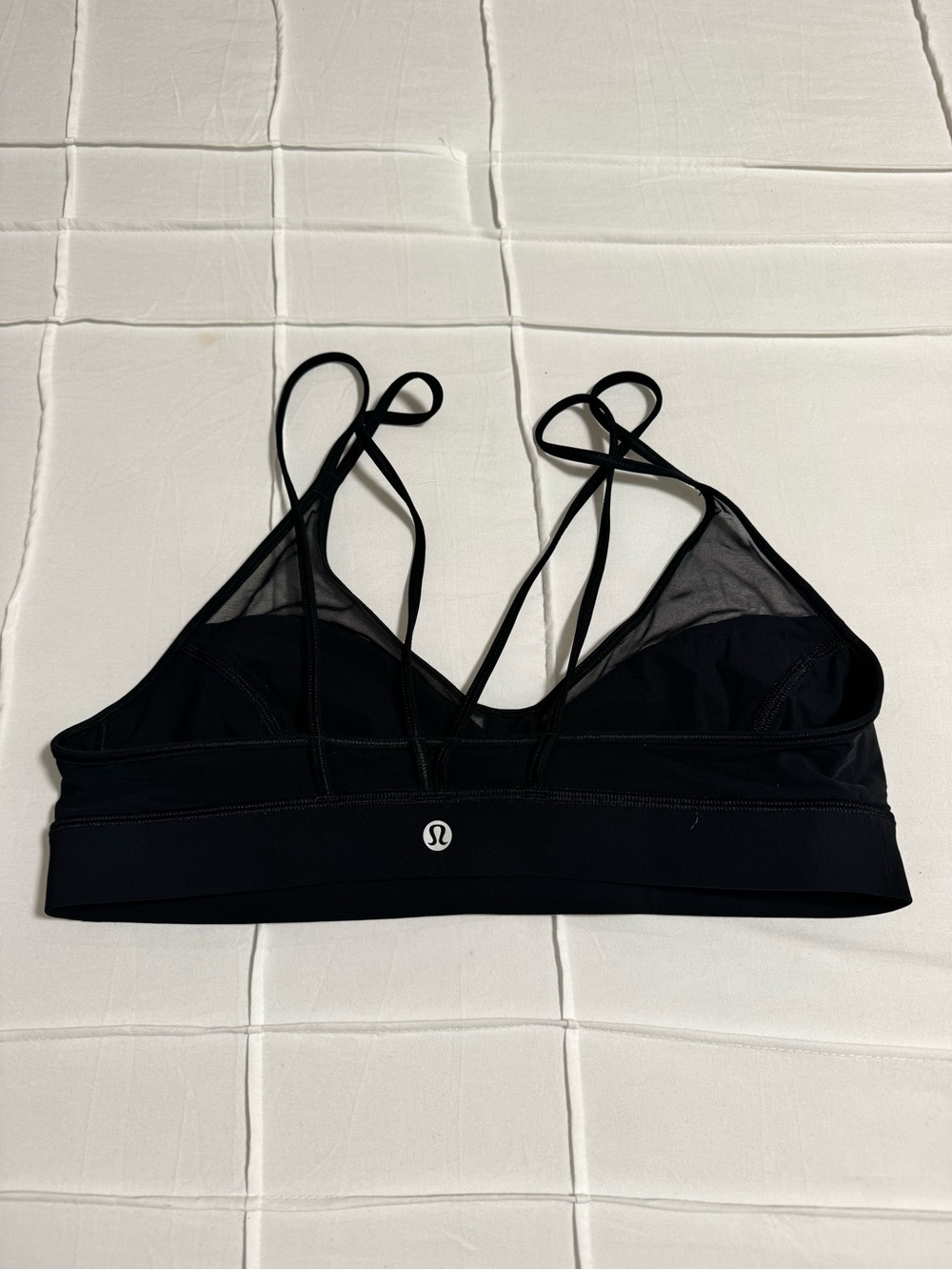 lululemon athletica Black Strappy Mesh Light-Feel Sports Bra